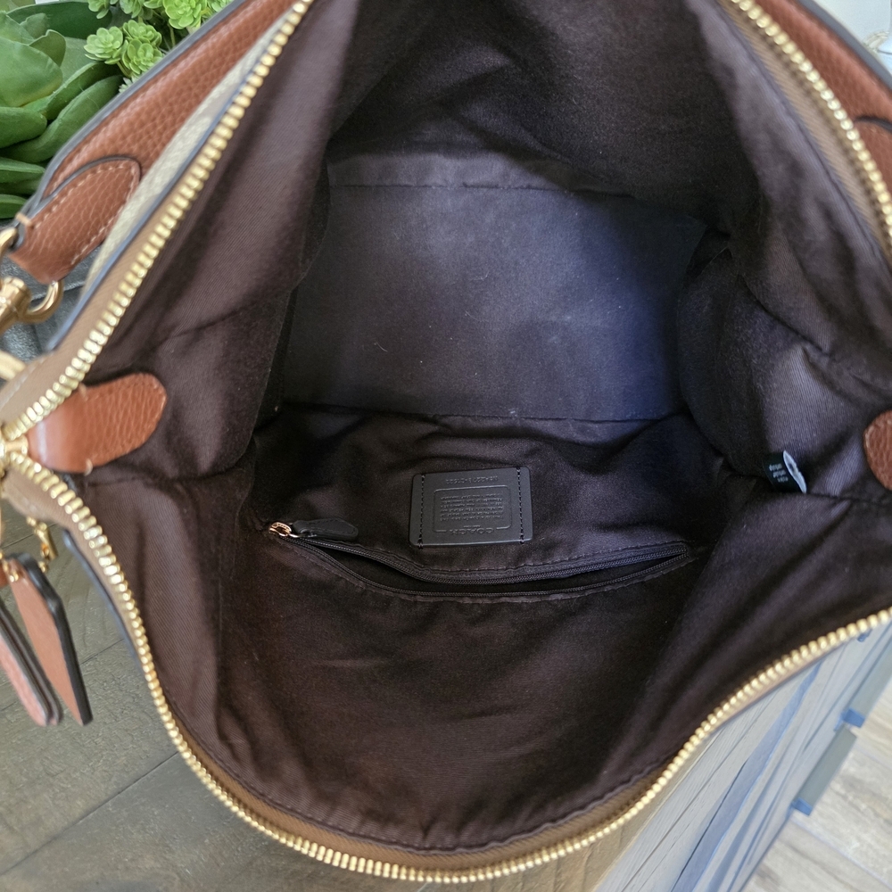 Coach Pennie Shoulder/Crossbody Bag In Signature Canvas With Leather Trim - Picture 5 of 12